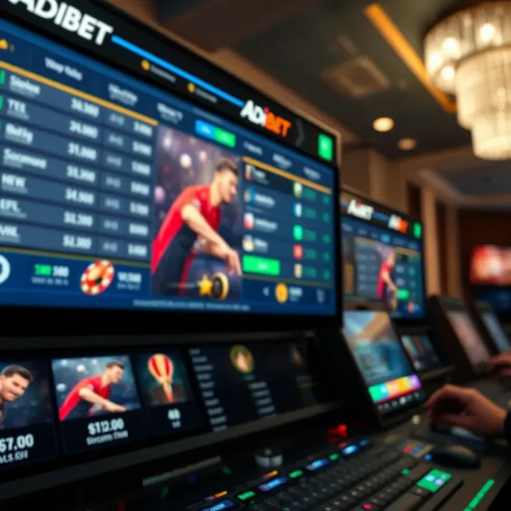 Exterior view of a well-recognized Adibet betting shop with signage and customers accessing betting services