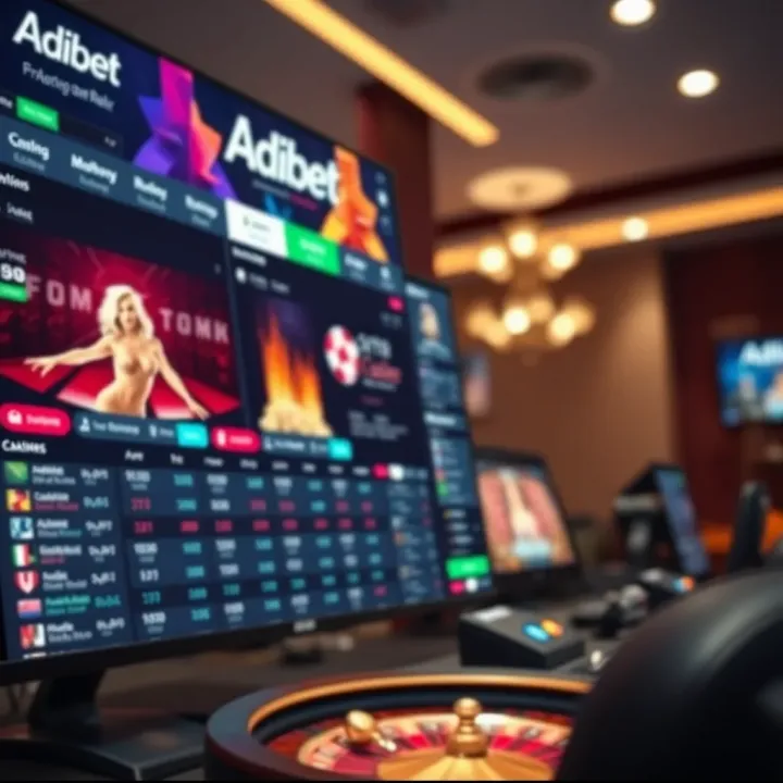 Illustration showing the concept of the Adibet jackpot with multiple sports icons and winning coins