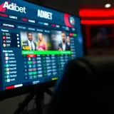 Android smartphone displaying the Adibet application interface with betting options