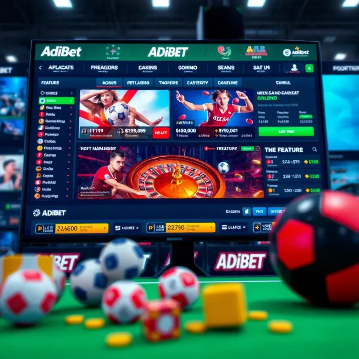 Logo of AdiBet sports betting platform with digital interface background
