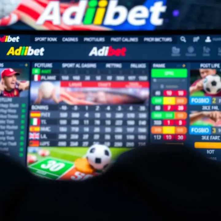 Display of real-time football scores and betting options on Adibet interface