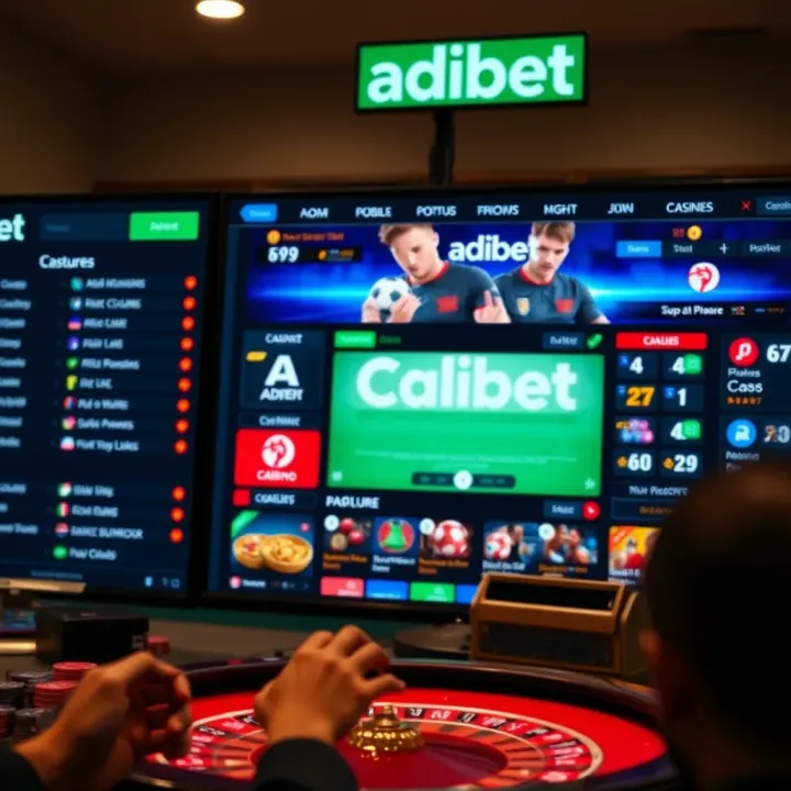 Mobile screen displaying the AdibetMobile betting platform interface